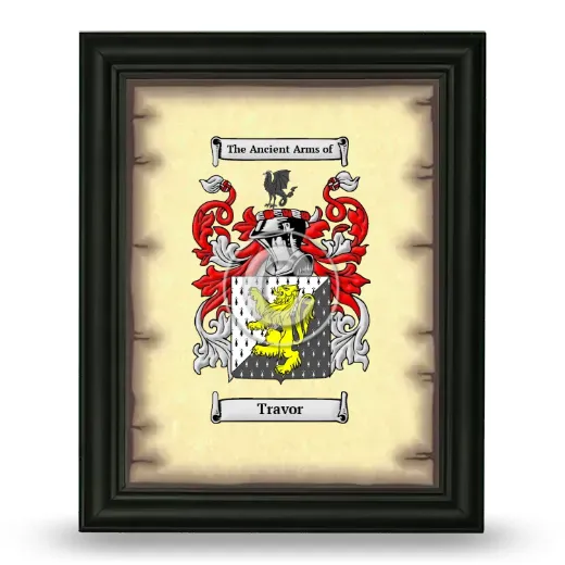 Travor Coat of Arms Framed - Black