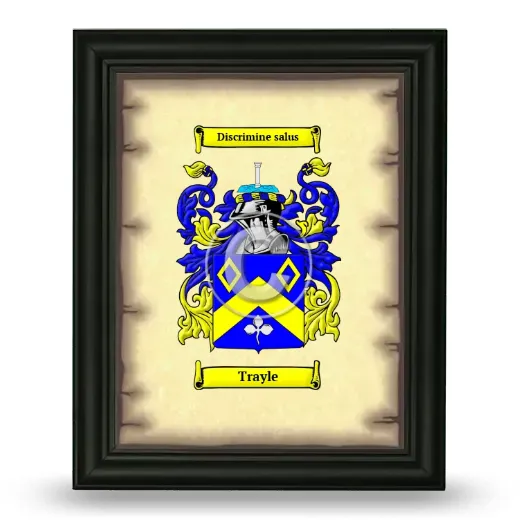 Trayle Coat of Arms Framed - Black