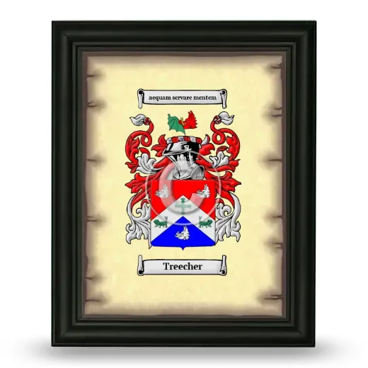 Treecher Coat of Arms Framed - Black