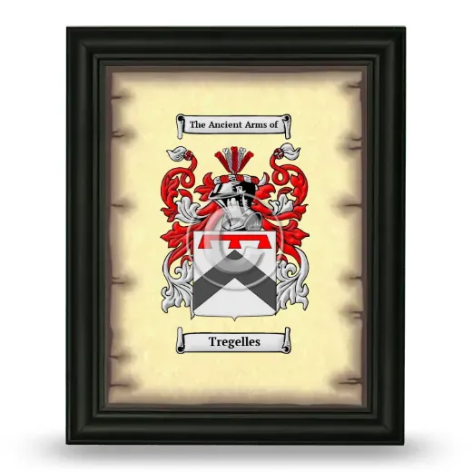 Tregelles Coat of Arms Framed - Black