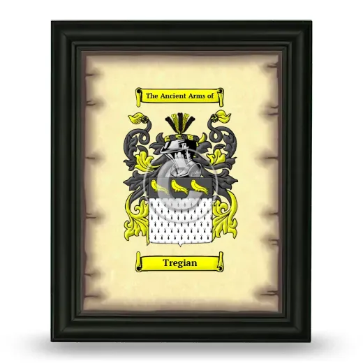 Tregian Coat of Arms Framed - Black
