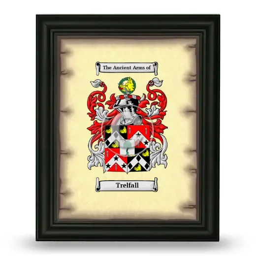 Trelfall Coat of Arms Framed - Black