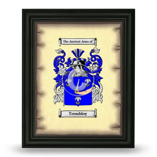 Trembloy Coat of Arms Framed - Black