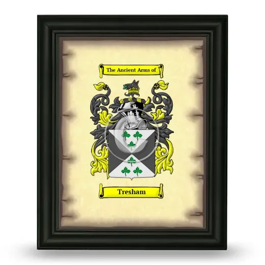 Tresham Coat of Arms Framed - Black