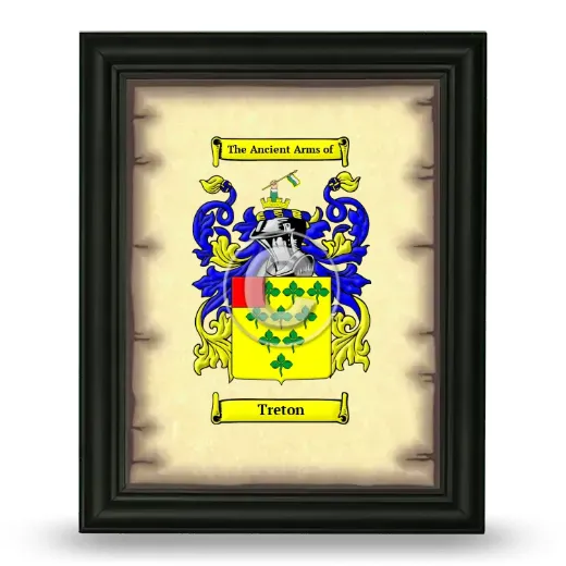 Treton Coat of Arms Framed - Black