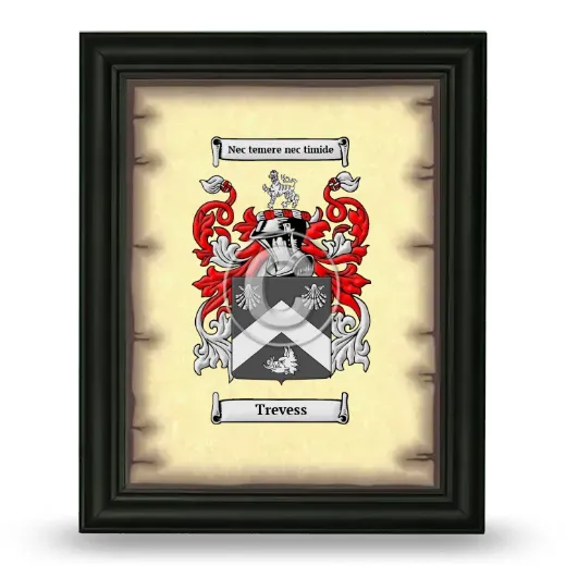 Trevess Coat of Arms Framed - Black