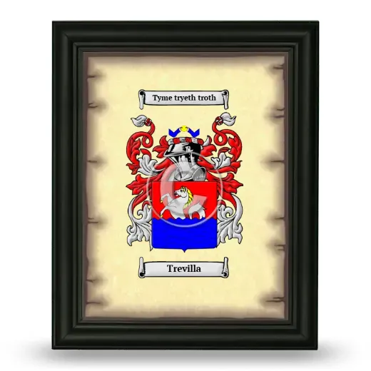 Trevilla Coat of Arms Framed - Black