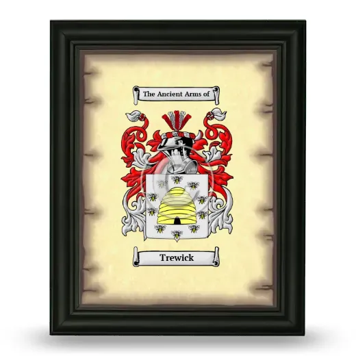 Trewick Coat of Arms Framed - Black