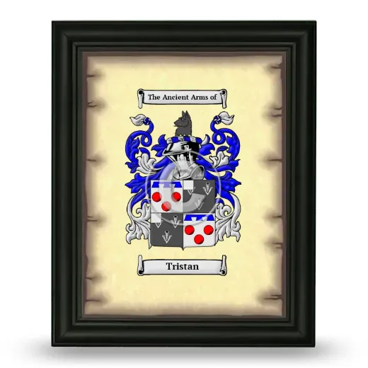 Tristan Coat of Arms Framed - Black