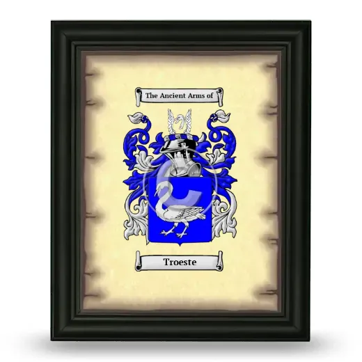 Troeste Coat of Arms Framed - Black