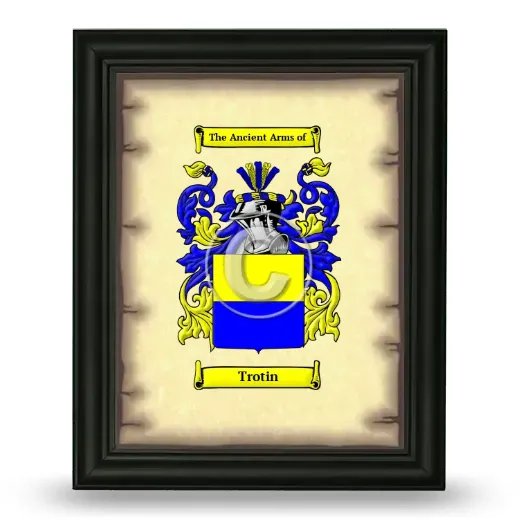 Trotin Coat of Arms Framed - Black