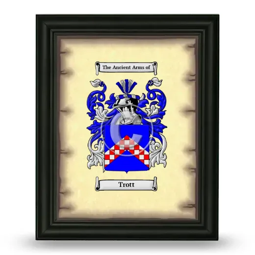Trott Coat of Arms Framed - Black