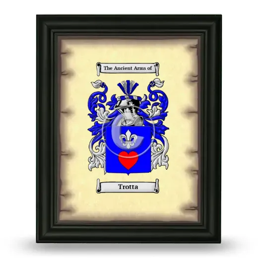 Trotta Coat of Arms Framed - Black