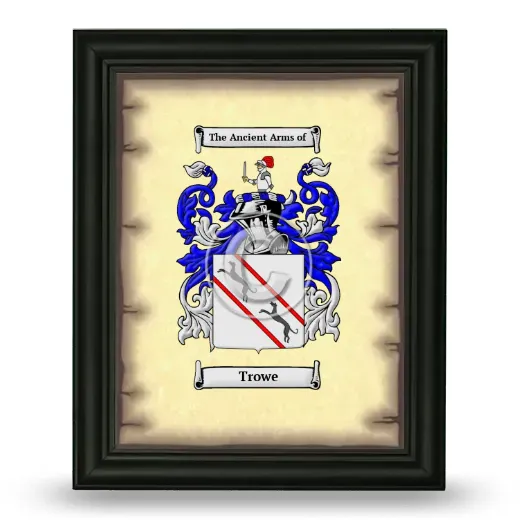 Trowe Coat of Arms Framed - Black