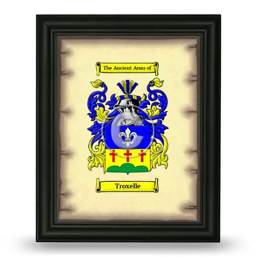 Troxelle Coat of Arms Framed - Black