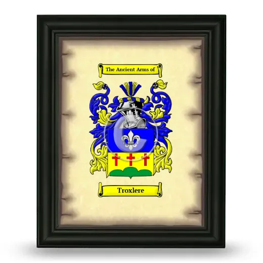 Troxlere Coat of Arms Framed - Black