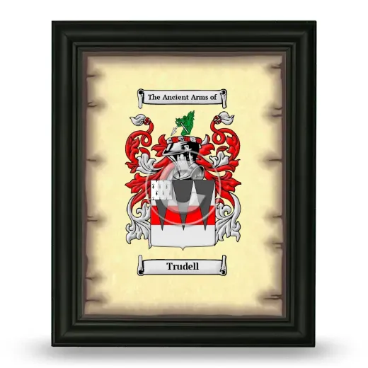 Trudell Coat of Arms Framed - Black