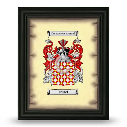 Trusel Coat of Arms Framed - Black