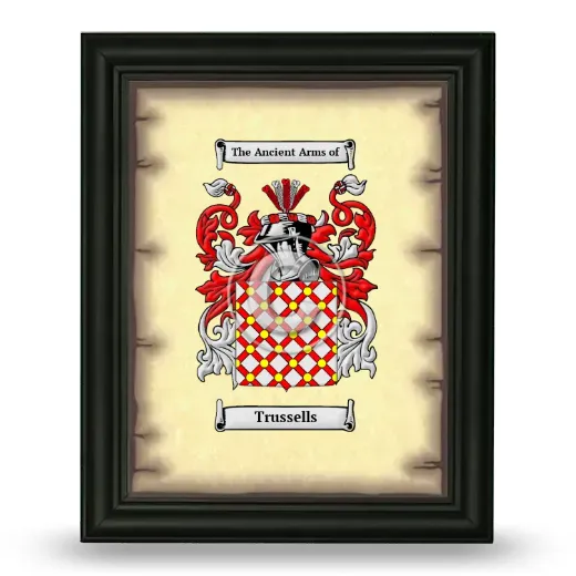 Trussells Coat of Arms Framed - Black