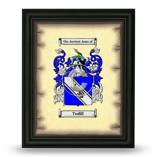 Tudill Coat of Arms Framed - Black