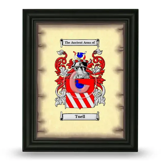 Tuell Coat of Arms Framed - Black