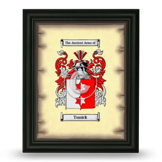 Tunick Coat of Arms Framed - Black