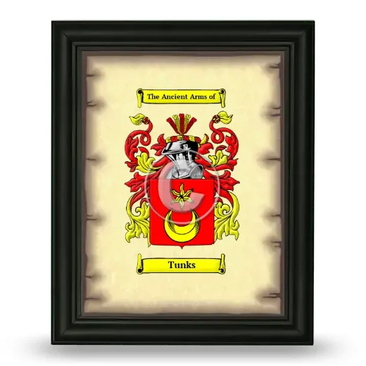 Tunks Coat of Arms Framed - Black