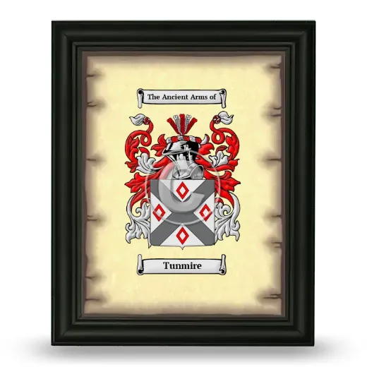 Tunmire Coat of Arms Framed - Black