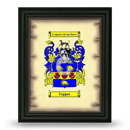 Tupper Coat of Arms Framed - Black