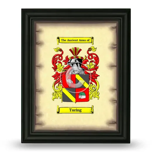 Turing Coat of Arms Framed - Black