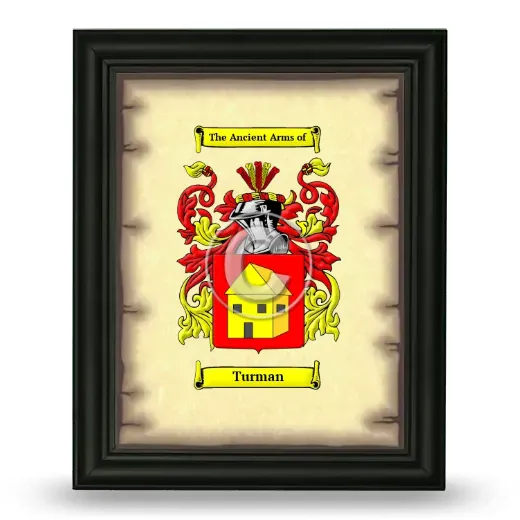 Turman Coat of Arms Framed - Black