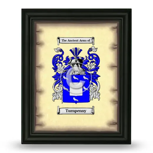 Turnpenny Coat of Arms Framed - Black