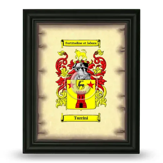 Turrini Coat of Arms Framed - Black