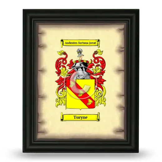 Turyne Coat of Arms Framed - Black