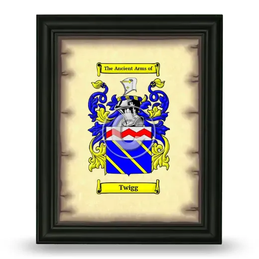 Twigg Coat of Arms Framed - Black