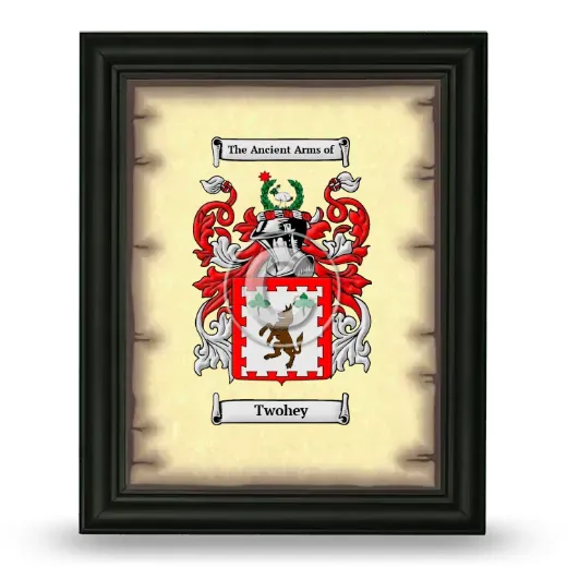 Twohey Coat of Arms Framed - Black