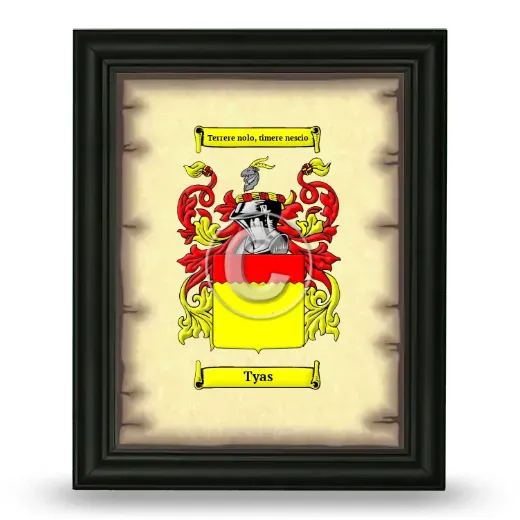 Tyas Coat of Arms Framed - Black