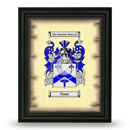 Tyner Coat of Arms Framed - Black