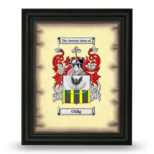 Uhlig Coat of Arms Framed - Black