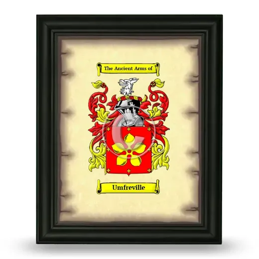 Umfreville Coat of Arms Framed - Black