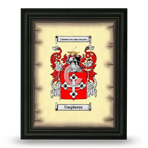 Umphreys Coat of Arms Framed - Black