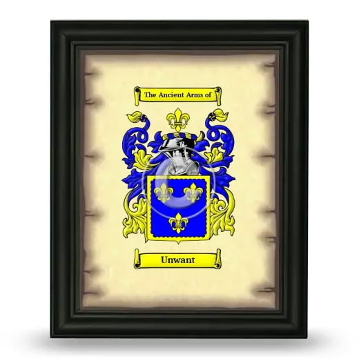 Unwant Coat of Arms Framed - Black