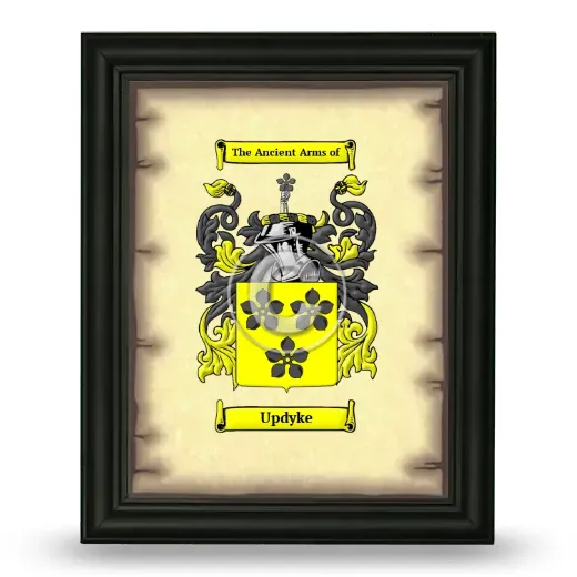 Updyke Coat of Arms Framed - Black