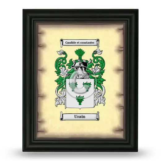 Urain Coat of Arms Framed - Black
