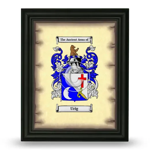 Urig Coat of Arms Framed - Black