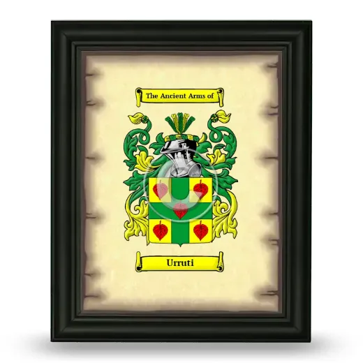 Urruti Coat of Arms Framed - Black