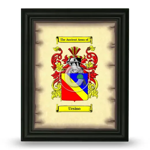 Ursino Coat of Arms Framed - Black