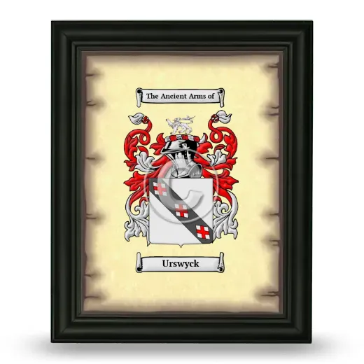 Urswyck Coat of Arms Framed - Black