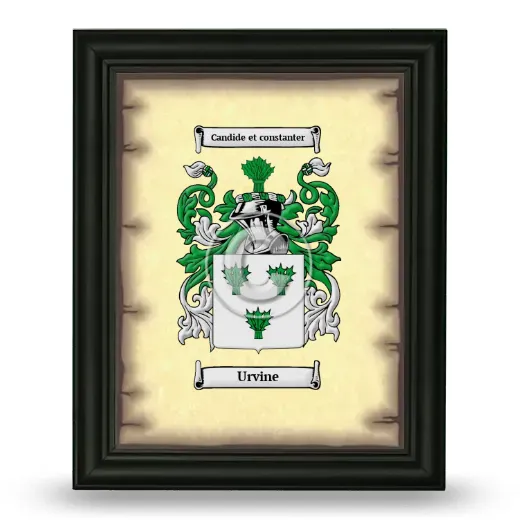 Urvine Coat of Arms Framed - Black