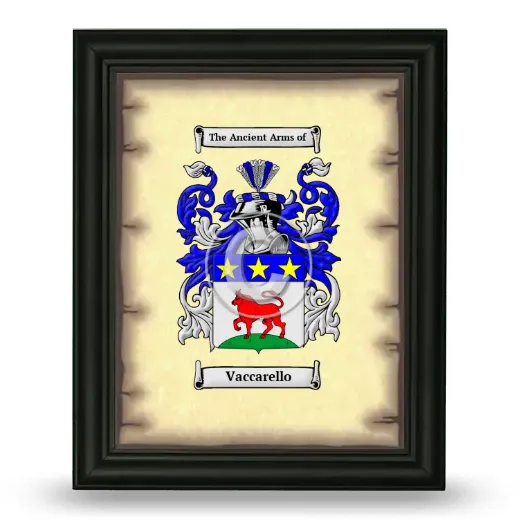 Vaccarello Coat of Arms Framed - Black